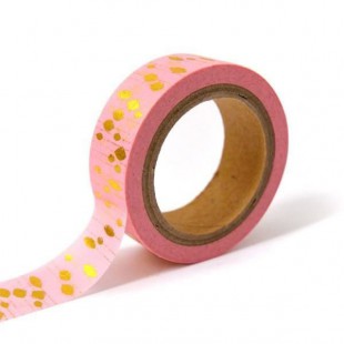 TOGA Masking tape - rose pampilles or - 10m