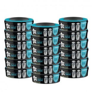 Tommee Tippee - Recharges poubelles Twist & Click x18 - Compatibles avec Bac TEC