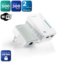 TP-Link TL-WPA4220 KIT kit de 2 CPL 600 Mbps Wi-Fi 300 Mbps avec 2 Ports Ethernet - Solution idéale pour profiter du service Mul