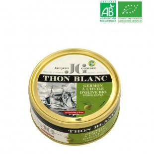 Tranche entiere de thon blanc Germon a l'huile d'Olive BIO JG - 160 G