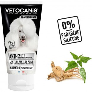 VETOCANIS Shampoing anti-chute de poils - 300 ml - 0% de Parabene 0% de Silicone - Pour chien