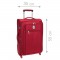VISA DELSEY Valise Cabine Low Cost Extensible Souple 2 Roues 55cm PIN UP5 Rouge
