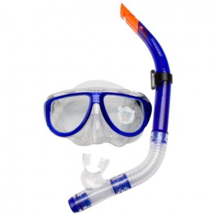 WAIMEA Kit masque et tuba de plongée adulte - Bleu