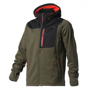 WANABEE Veste de randonnée Emler Soft 2 Hood - Homme - Vert kaki