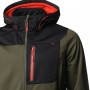 WANABEE Veste de randonnée Emler Soft 2 Hood - Homme - Vert kaki