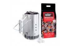 WEBER Kit cheminée d'allumage Rapidfire - Avec 2 kg de briquettes + 6 cubes allume-feux