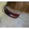 YAGO Collier en Cuir Noir et Rouge Souple et Réglable pour moyen chien, taille M 34-43 cm