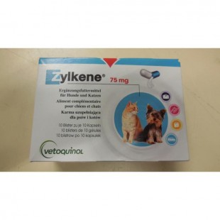 ZYLKENE Boîte de 100 gélules Vetoquinol - 75 mg - Pour chat et petit chien