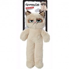GRUMPY CAT Jouet en peluche grincheux floppy - Hauteur 37cm - Beige - Pour chien
