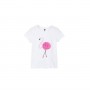 Z T-shirt Flamant Rose Blanc Enfant Fille