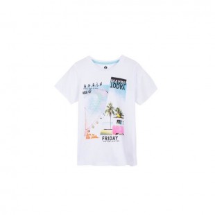 Z T-shirt Imprimé avec Texte Blanc Enfant Garçon
