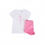 Z Ensemble T-shirt et Short Flamant Rose Blanc Enfant Fille