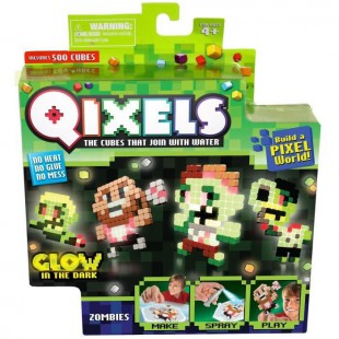 QIXELS - Mini kit 4 créations GLOW - Theme Zombies