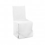 DOUCEUR d'INTERIEUR Housse de chaise unie a nouettes 50x50x50 cm Essentiel blanc