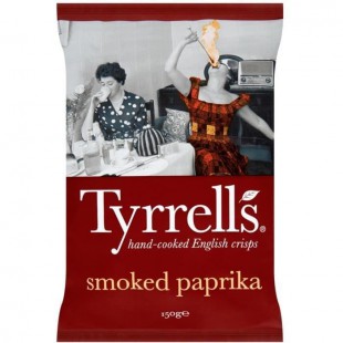 TYRRELL'S Chips de pommes de terre Lisses Sachet de Paprika - 150 g