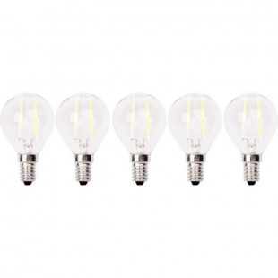 XQ-LITE Lot de 5 ampoules LED filament E14 globe 2W équivalence 20W
