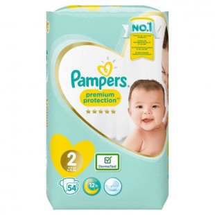 PAMPERS Premium Protection New Baby Taille 2 - 3 a 6 kg - 54 couches