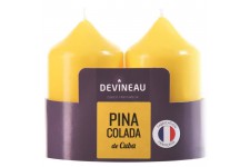 DEVINEAU Lot de 2 bougies parfumées - Jaune - Pina Colada de Cuba