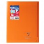 CLAIREFONTAINE - Cahier piqûre KOVERBOOK - 24 x 32 - 96 pages Seyes - Couverture Polypro translucide - Orange