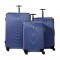 KINSTON Set de 3 valises rigides Seattle - Coque ABS - Motif 3D - 4 roues multidirectionnelles - Bleu