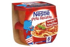 NESTLÉ P'tite Recette Spaghetti a la bolognaise - 2x200 g - Des 8 mois