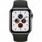 Apple Watch Series 5 Cellular 40 mm Boîtier en Acier Inoxydable Noir Sidéral avec Bracelet Sport Noir - S/M