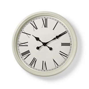 MARY Horloge murale circulaire - Ø 50 cm - Style ancien - Blanc