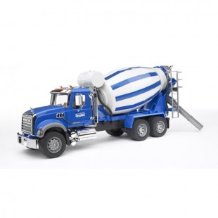 BRUDER - 2814 - Grand Camion toupie a beton MACK bleu - 65 cm