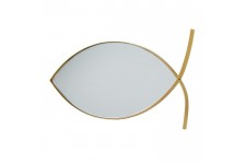 Miroir en forme de Poisson - 39,6 x 18,5 x 1,6 cm - Jaune doré