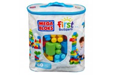 MEGA BLOKS - First Builders - Sac Medium Bleu - 60 blocs de construction - 1 an et +