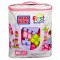 MEGA BLOKS - First Builders - Sac Medium Rose - 60 blocs de construction - 1 an et +