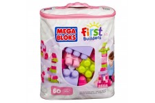 MEGA BLOKS - First Builders - Sac Medium Rose - 60 blocs de construction - 1 an et +