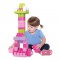 MEGA BLOKS - First Builders - Sac Medium Rose - 60 blocs de construction - 1 an et +