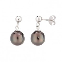 PERLINEA Boucles d'Oreilles Perles de Tahiti et Or Blanc 375° Femme