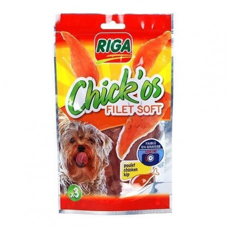 RIGA Chick'os Filet de poulet Soft Friandises pour chien - Sachet 80 g