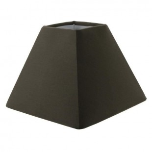 Abat-jour forme Pyramide - 23 x 23 x H 16 cm - Polycoton - Brun poivre