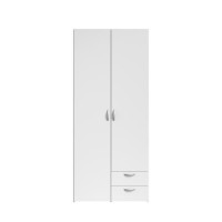 VARIA Armoire de chambre 2 portes décor blanc L81 cm