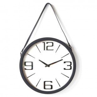 Horloge ronde - Métal et plastique - Ø 38 x épaisseur 6 cm - Noir