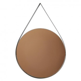 Miroir oval en métal - 30 x 45 x 2 cm - Noir