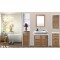 LINDA Meuble sous-lavabo L 60 cm - Blanc mat et décor bois