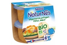 NESTLE Naturnes BIO Légumes pâtes boeuf 2X190G