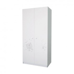 POLINI "Ourson Teddy" armoire 2 portes - blanc/gris