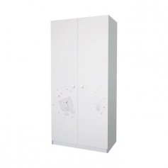 POLINI "Ourson Teddy" armoire 2 portes - blanc/gris