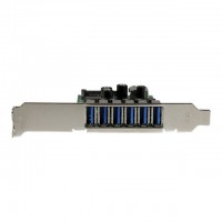 StarTech.com Carte contrôleur PCI Express a 7 ports USB 3.0 - 6 externes 1 interne - Alimentation SATA (PEXUSB3S7)