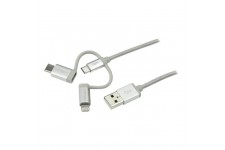 StarTech.com Câble USB multi connecteur de 1 m - Lightning, USB-C, Micro USB (LTCUB1MGR)