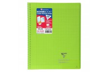 CLAIREFONTAINE - Cahier reliure avec rabats KOVERBOOK - 24 x 32 - 160 pages Seyes - Couverture polyproplylene translucide - Vert