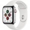 Apple Watch Series 5 Cellular 44 mm Boîtier en Acier Inoxydable avec Bracelet Sport Blanc - M/L