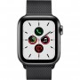 Apple Watch Series 5 Cellular 40 mm Boîtier en Acier Inoxydable Noir Sidéral avec Bracelet Milanais Noir Sidéral - S/M
