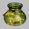 Vase en verre Vert jade - 40 MicroLED lumiere fixe - Blanc chaud