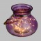 Vase en verre Violet - 40 MicroLED lumiere fixe - Blanc chaud